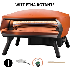 Witt Etna Rotante Pizza ovn - Orange inkl. gasregulator + pizzaspade + Pizzabørste